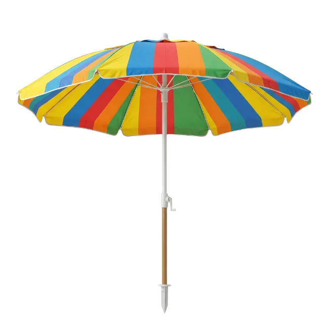 Colorful Striped Beach Umbrella