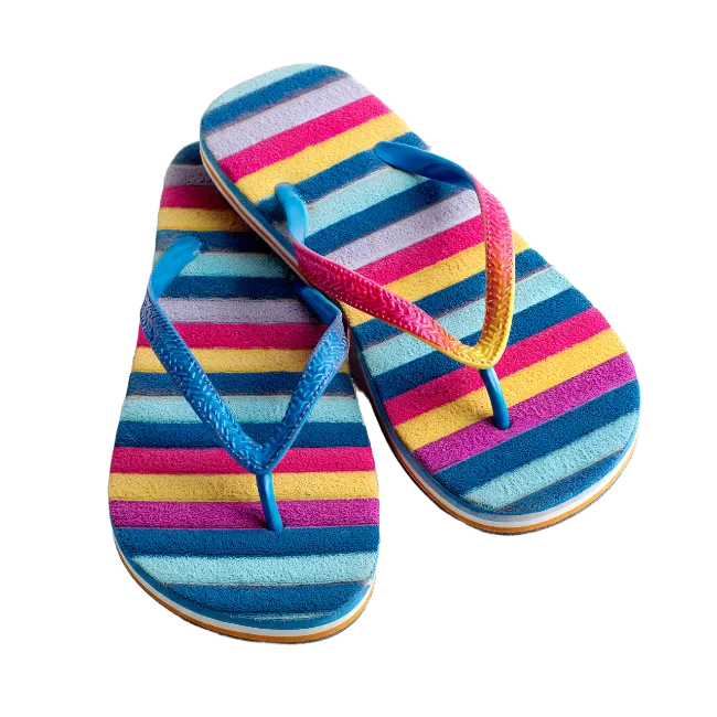 Colorful Striped Flip Flops Sandals