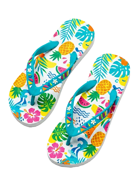 Colorful Tropical Summer Flip Flops