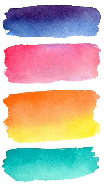 Colorful Watercolor Brush Strokes Set