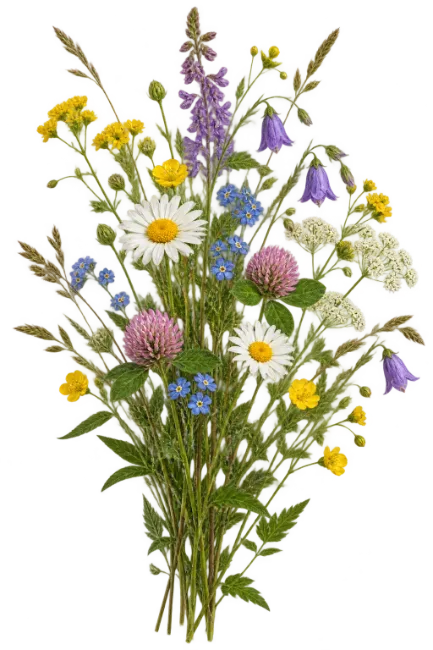Colorful Wildflower Bouquet with Daisies and Meadow Blooms