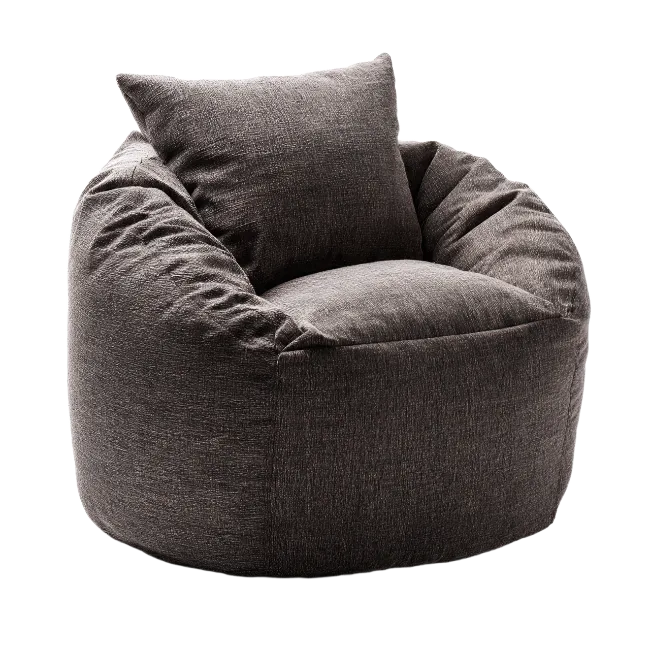 Comfortable Brown Bean Bag Chair with Pillow