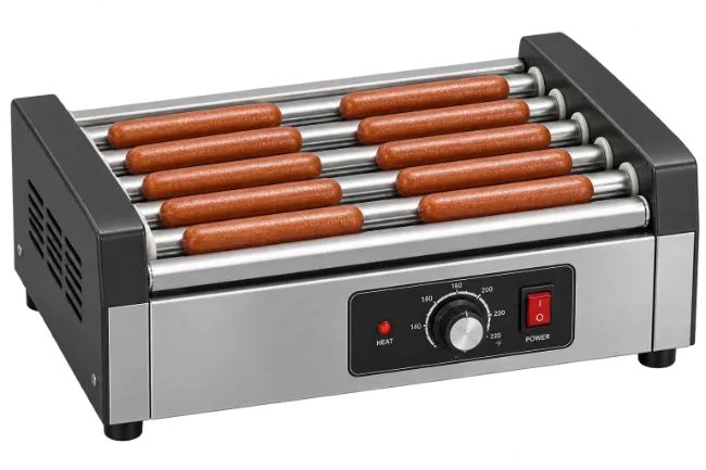 Commercial Hot Dog Roller Machine with Cooked Sausages