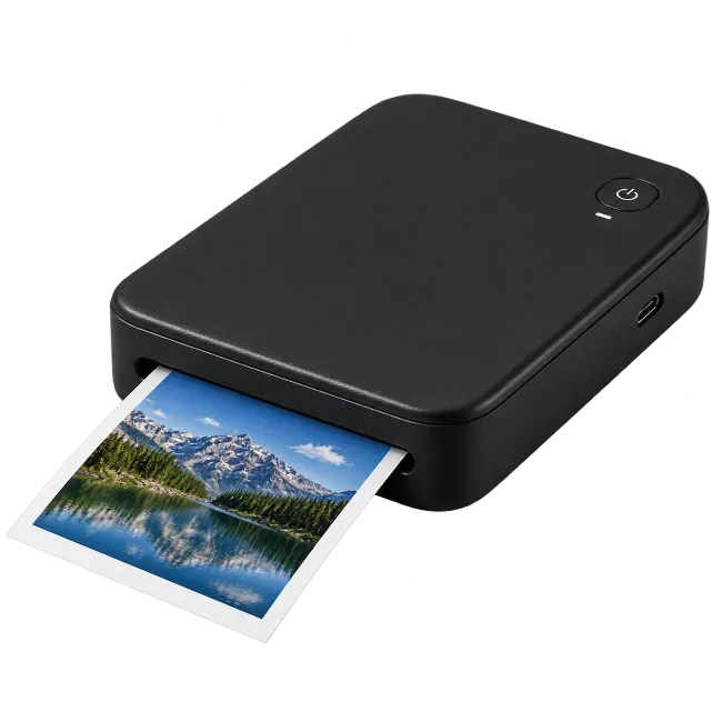 Compact Black Portable Photo Printer