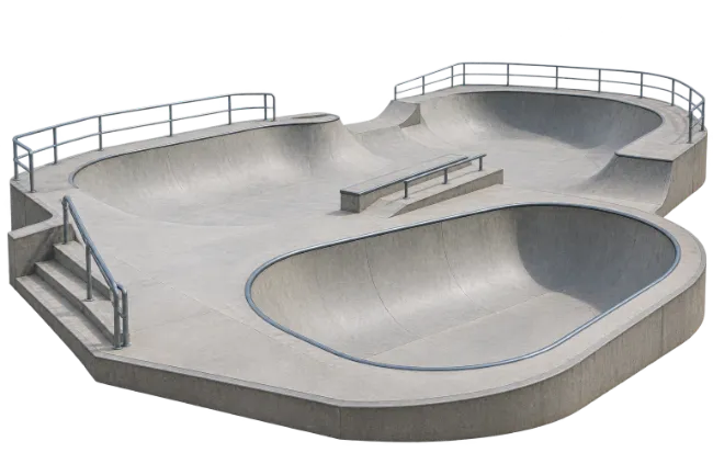 Concrete Skate Park Ramp Bowl