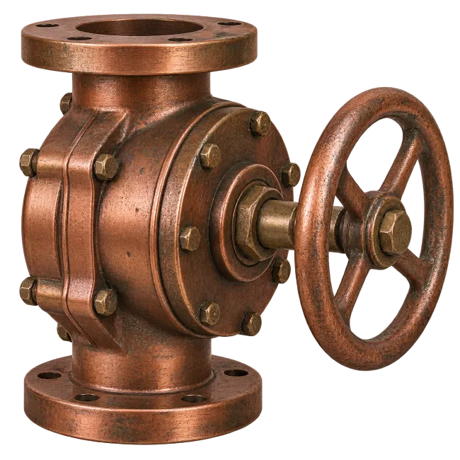 Copper Industrial Valve with Handwheel