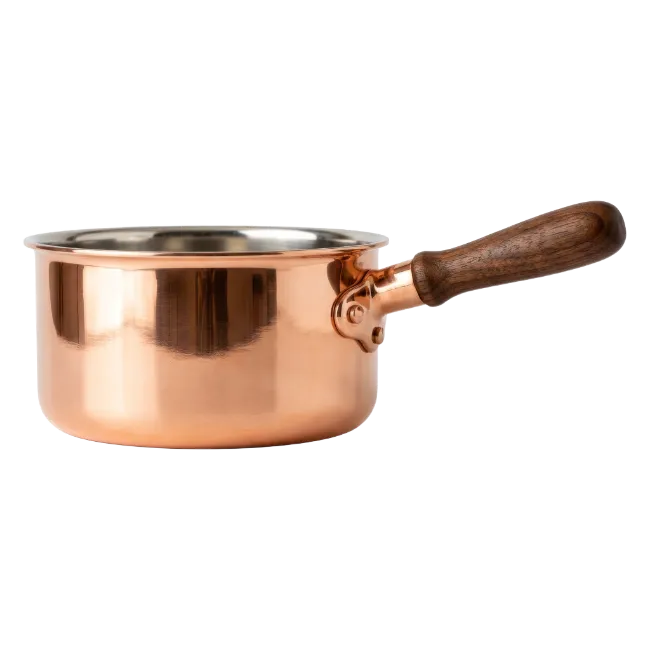 Copper Saucepan with Wooden Handle