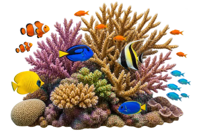 Coral Reef with Tropical Fish