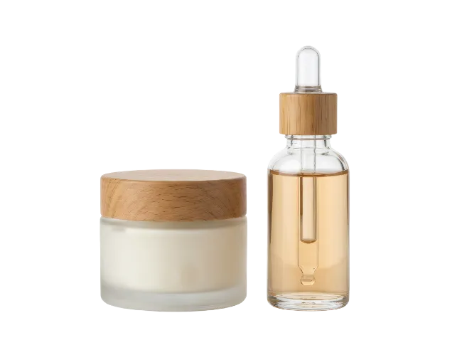 Cosmetic Cream Jar And Dropper Bottle