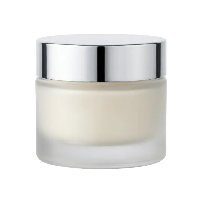 Cosmetic Cream Jar with Silver Lid
