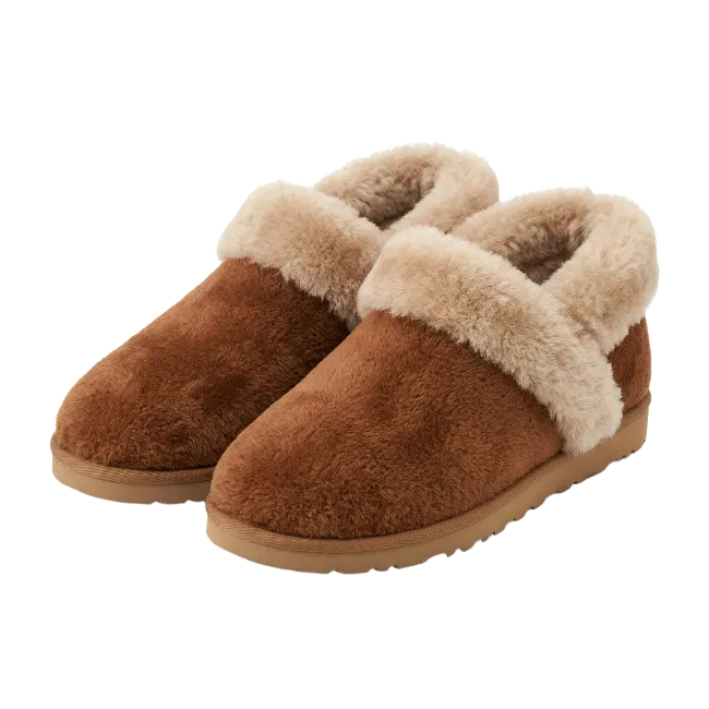 Cozy Brown Fur Slippers