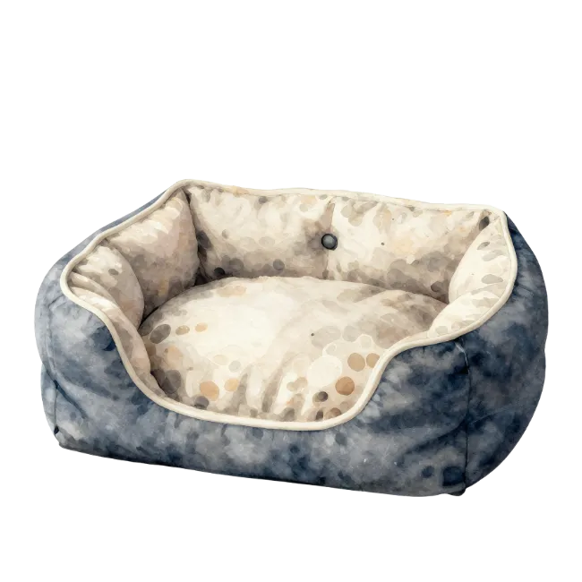 Cozy Dog Bed with Polka Dot Pattern