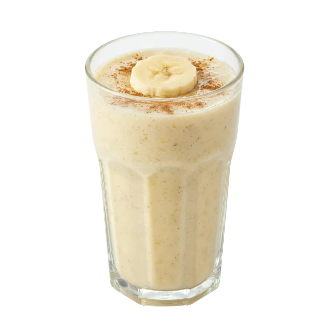 Creamy Banana Smoothie in Glass with Cinnamon