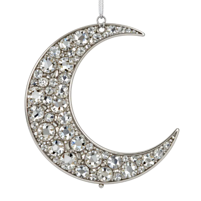 Crescent Moon Rhinestone Ornament