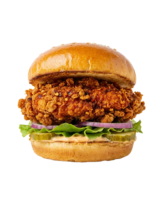 Crispy Chicken Sandwich with Lettuce and Pickles