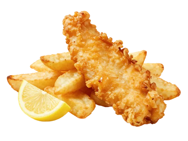 Crispy Fish and Chips with Lemon