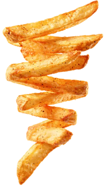 Crispy French Fries Spiral Composition