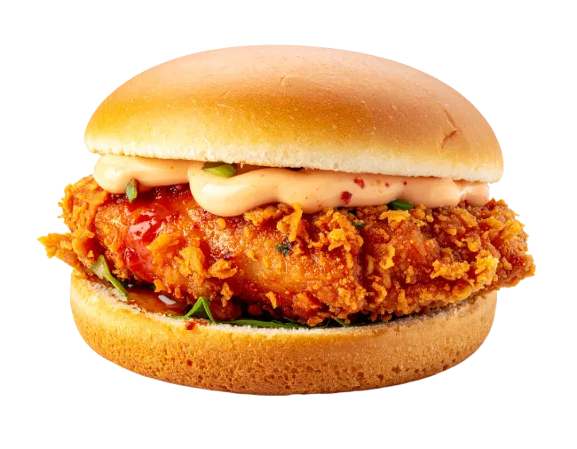 Crispy Fried Chicken Burger with Sauce