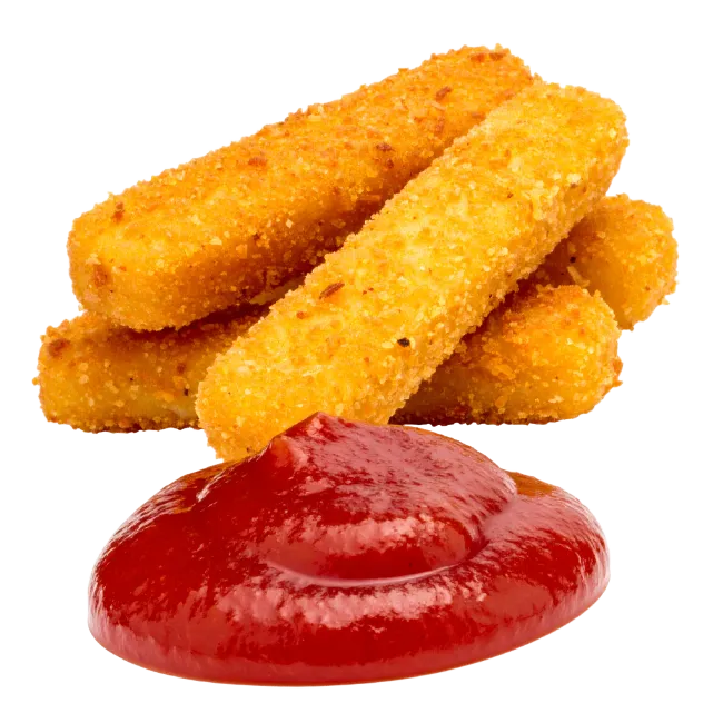 Crispy Fried Fish Sticks with Ketchup