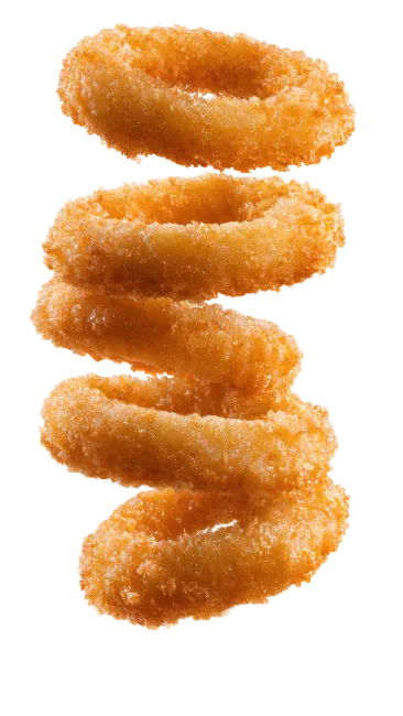 Crispy Fried Onion Rings Stacked