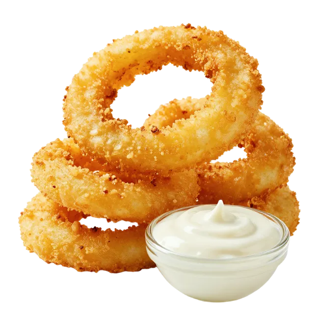 Crispy Fried Onion Rings with Dipping Sauce