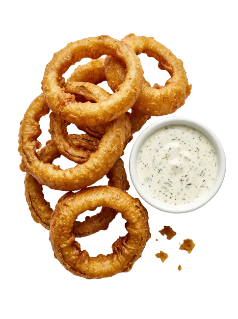Crispy Fried Onion Rings with Dipping Sauce