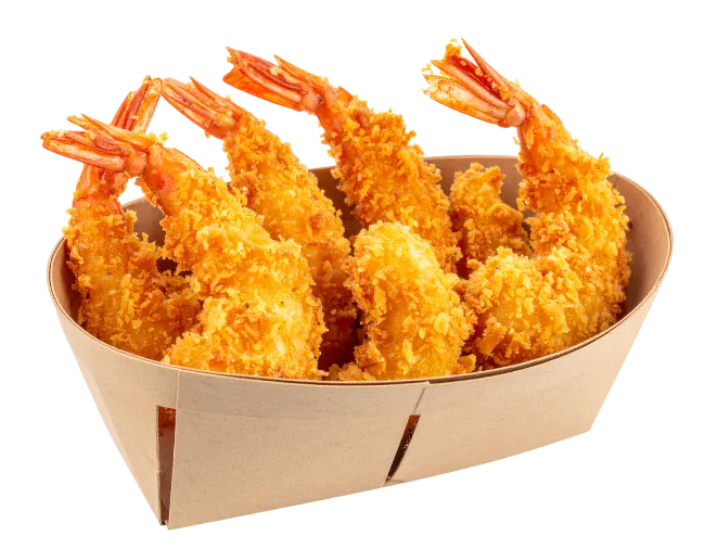 Crispy Fried Shrimp in Paper Bowl