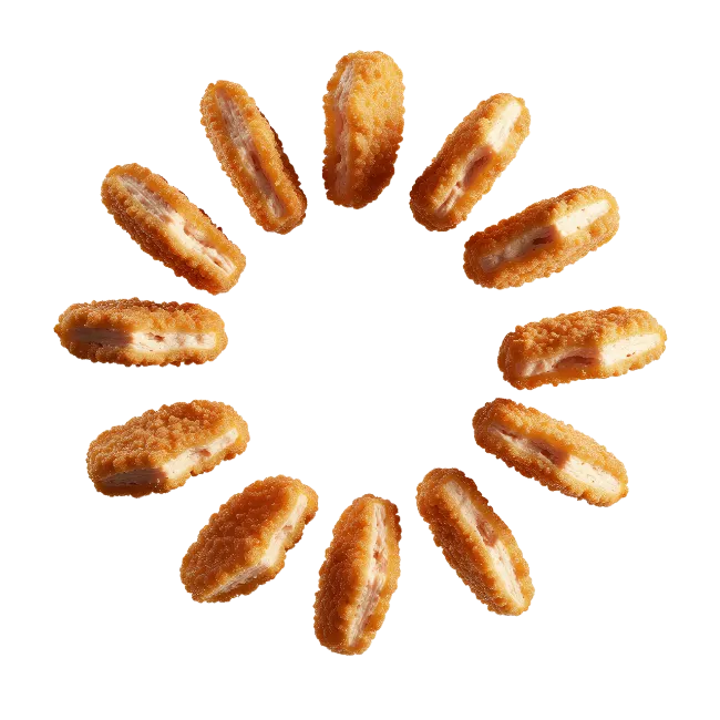 Crispy Golden Chicken Nuggets Arranged in a Circle