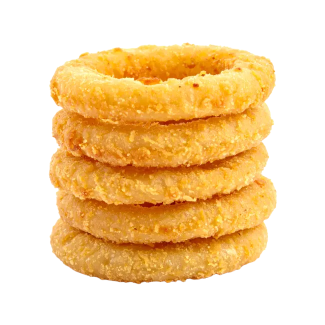 Crispy Golden Onion Rings Stacked