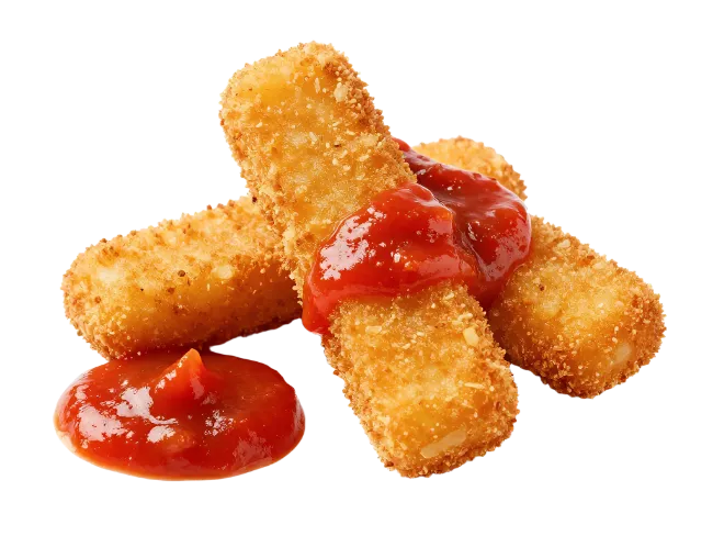 Crispy Mozzarella Sticks with Ketchup