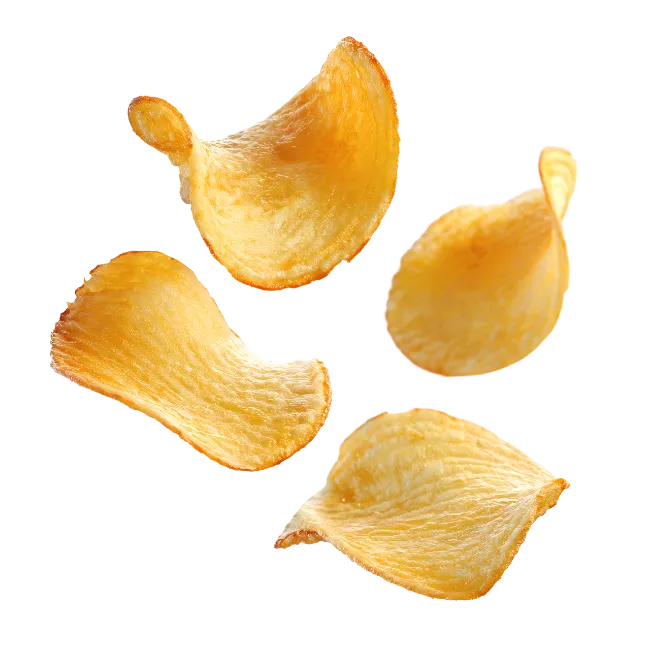 Crispy Potato Chips Floating