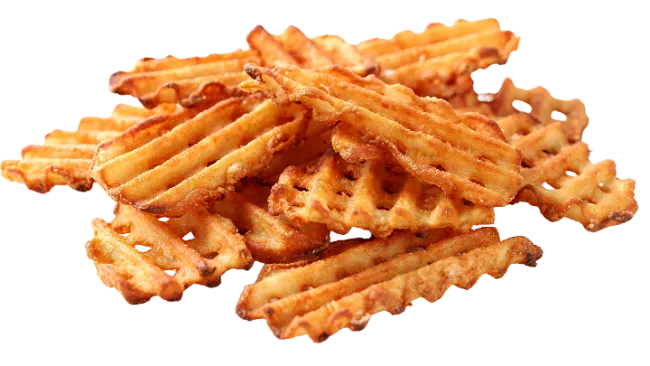 Crispy Waffle Cut French Fries Pile