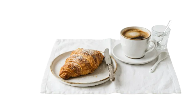 Croissant and Coffee Breakfast Set