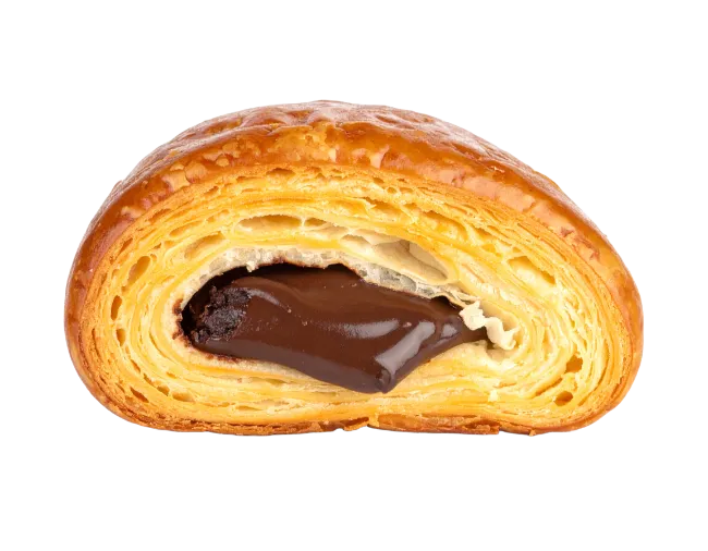 Cross Section of Chocolate Filled Croissant