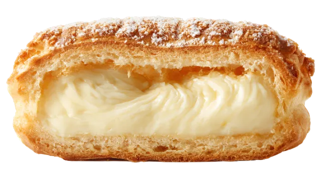 Cross Section of Cream Puff with Custard Filling