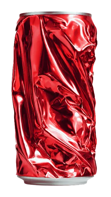 Crushed Red Aluminum Soda Can