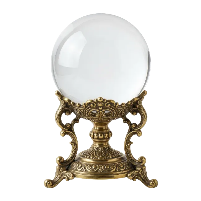Crystal Ball on Ornate Brass Stand