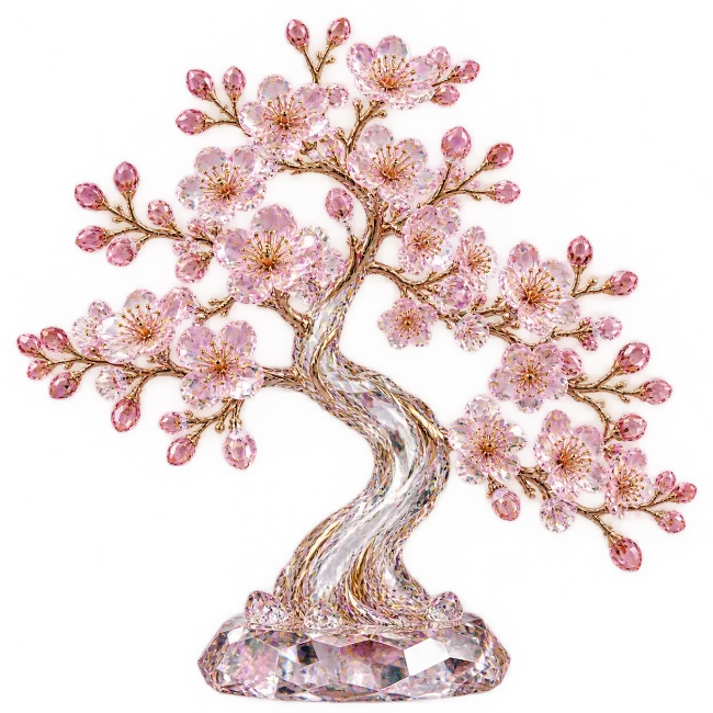 Crystal Cherry Blossom Bonsai Tree