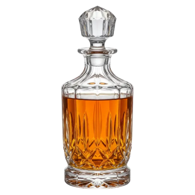 Crystal Decanter with Amber Liquor