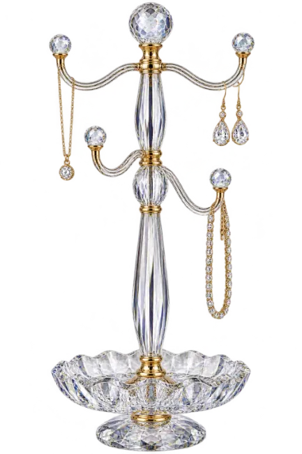 Crystal Jewelry Stand with Hanging Accessories