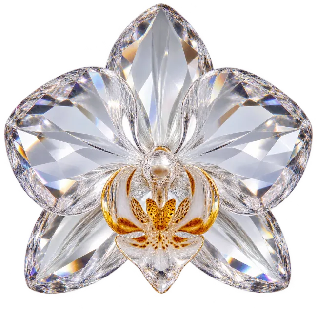 Crystal Orchid Flower Sculpture