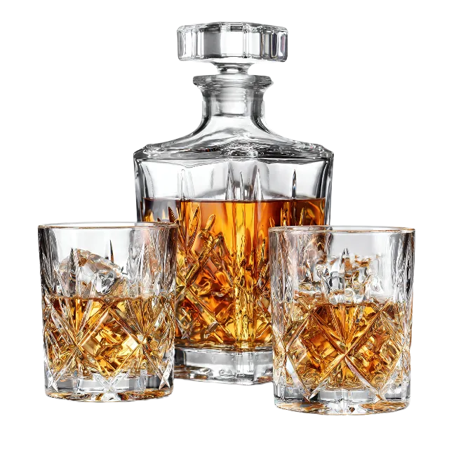 Crystal Whiskey Decanter and Glasses Set