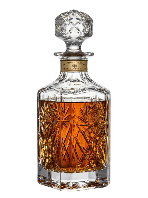 Crystal Whiskey Decanter with Amber Spirit