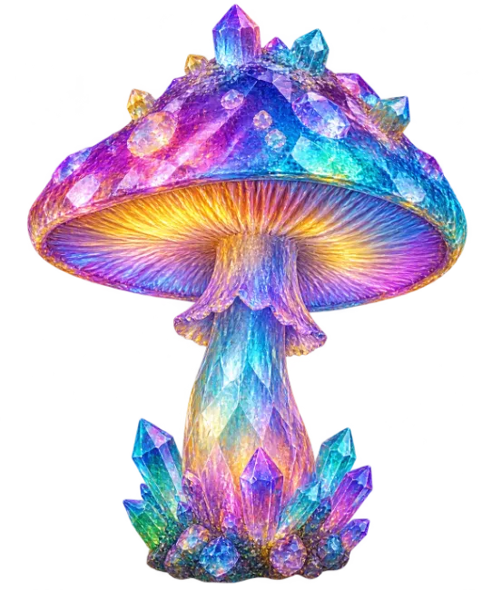Crystalline Mushroom Fantasy Art