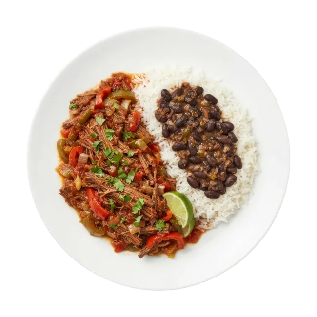 Cuban Ropa Vieja with Rice and Beans