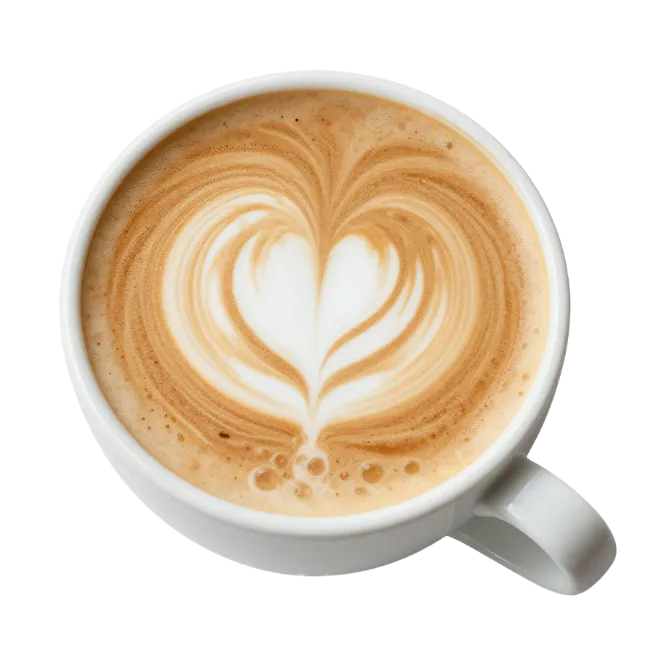 Cup of Cappuccino with Heart Latte Art