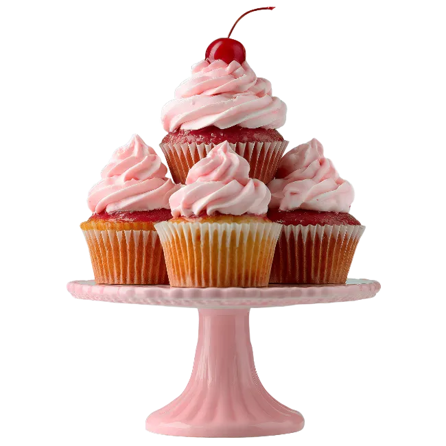 Cupcakes on a Pink Stand