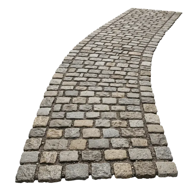 Curved Cobblestone Pathway Walkway