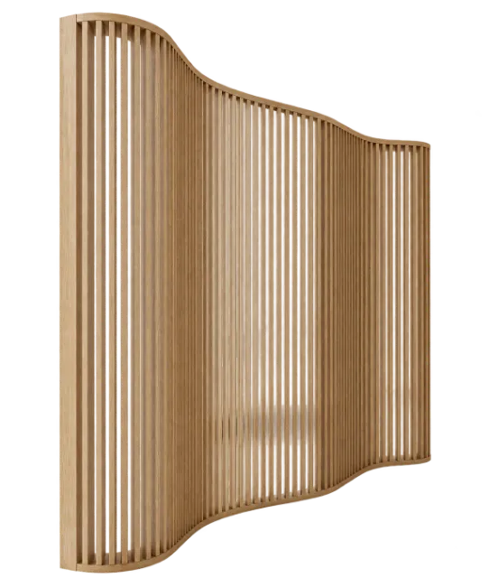 Curved Wooden Slat Wall Panel