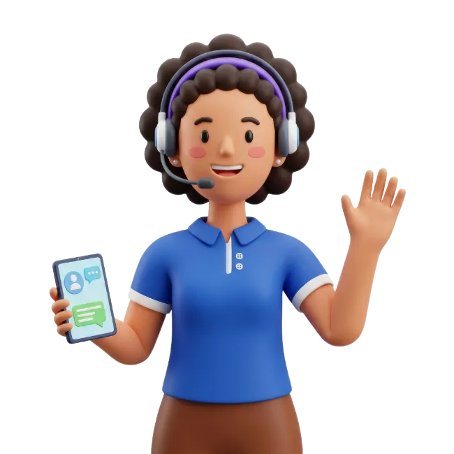 Customer Service Representative with Headset and Phone
